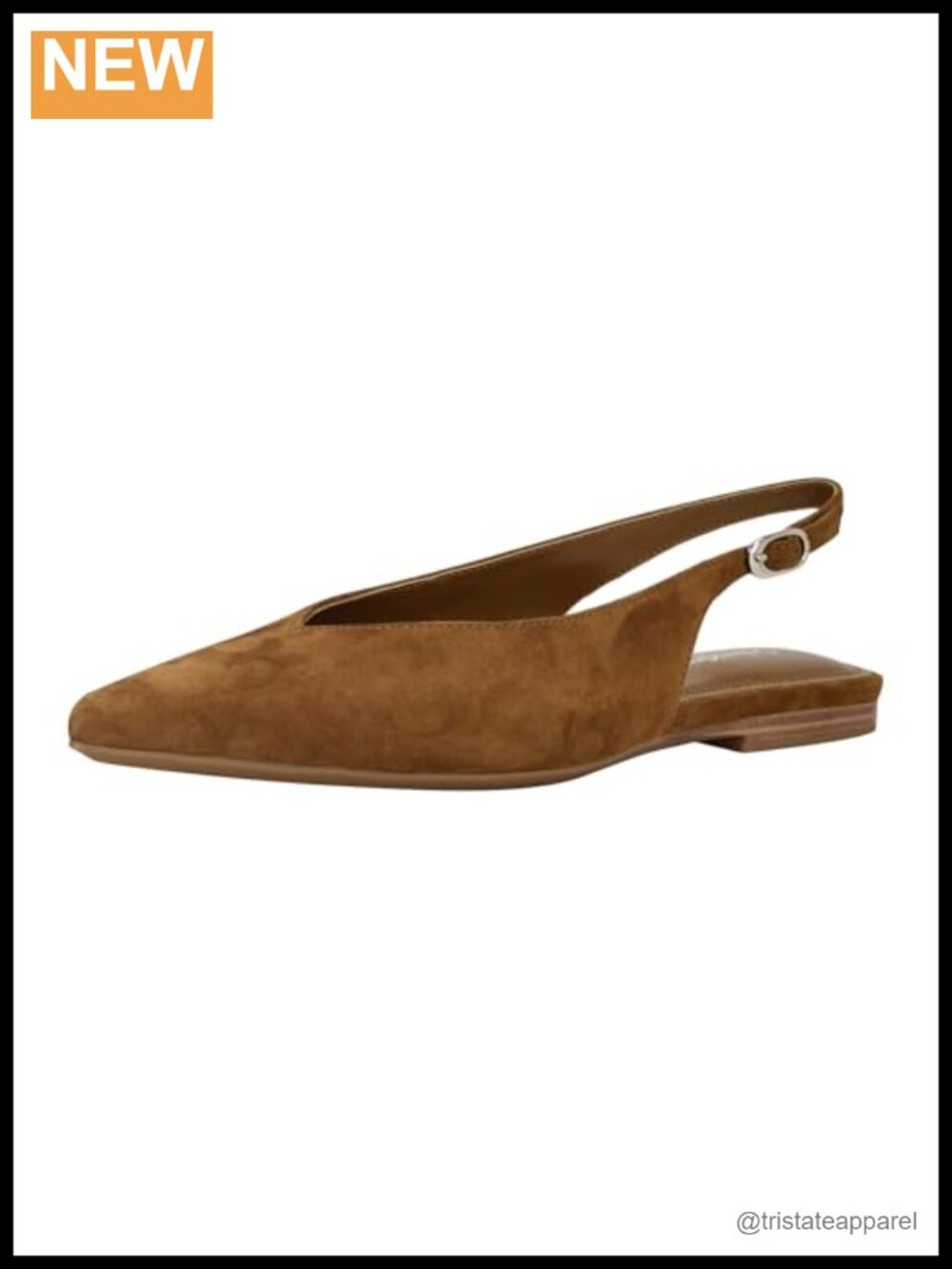 Calvin Klein Galiana Suede Slingback Flats Pointed Toe Dress Shoes